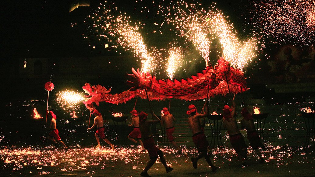 Mid-Autumn Festival Fire Dragon Dance