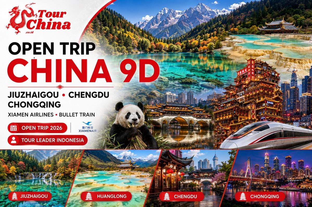 9D Jiuzhaigou Chengdu Chongqing by Xiamen Air + Bullet Train 2026