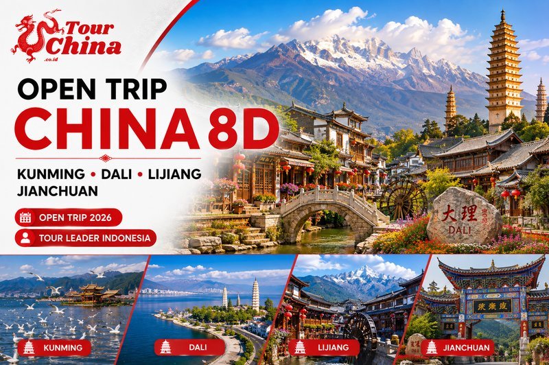 8D Kunming Dali Lijiang Jianchuan Yunnan China Tour