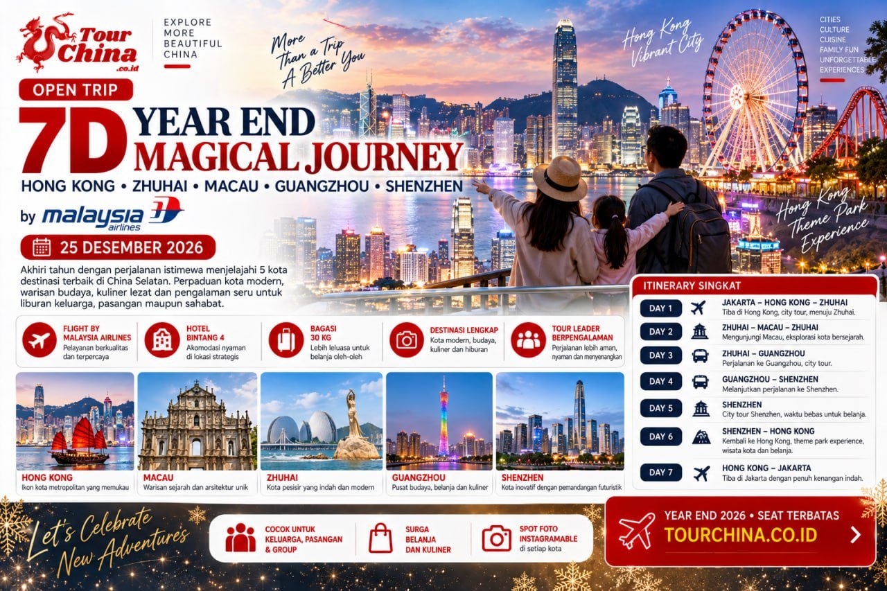 Paket Open Trip 7D Year End Magical Journey Hosezhumagu + Disneyland by Malaysia Airlines Desember 2026